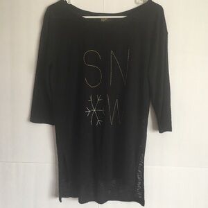 W5 Snow 3/4 Sleeve Semi Sheer Tee Size S